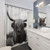 Scottish Highland Cattle Black and White Animal Photography Shower Curtain