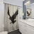 Raven shower curtain with artistic bird design