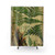 Botanical Fern Shower Curtain with Vintage Book Page Design