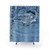 Vintage Denim Shower Curtain with Weathered Blue Jeans Design