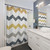Minimalist Geometric Honeycomb Chevron Pattern Shower Curtain
