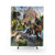 Jurassic dinosaurs shower curtain with tyrannosaurus rex, triceratops, and lush forest design