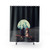 Vintage Collage Shower Curtains with Surreal Landscape and Couple