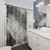 Palm Leaf Print Shower Curtains in Gray and Black