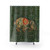 Wombat shower curtains featuring Rossetti's green flower garden design