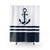 Nautical Anchor Shower Curtains with Blue and White Stripes