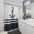 Nautical Anchor Shower Curtains with Blue and White Stripes