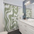 Sage Green and White Swirl Abstract Shower Curtains