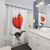 Greyhound shower curtain with Stolen Heart design