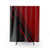 Red and black striped shower curtain