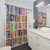 Postage Stamps Shower Curtains with British Commonwealth and Queen Elizabeth Design