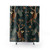 Vintage jungle shower curtain with tiger and peacock design