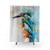 Vibrant watercolor kingfisher bird shower curtain