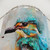 Vibrant watercolor kingfisher bird shower curtain