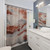Rust, slate, and earth toned shower curtain