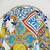 Colorful mosaic shower curtain with Portuguese tile design
