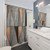 Concrete and Copper Triangle Shower Curtain