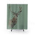 Watercolour Stag Green Shower Curtain