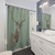 Watercolour Stag Green Shower Curtain