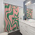 Abstract Pink and Green Shower Curtains