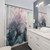 Blush and Payne's Grey Flowing Abstract Painting Shower Curtain