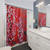 Red and pink cherry blossom shower curtain