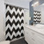 Black and white chevron pattern shower curtain