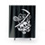 Dark cat themed shower curtain with grim reaper and skulls