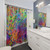 Vibrant Geometric Digital Art Shower Curtains