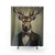 Dapper Deer Portrait Art Shower Curtain