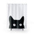 Black Cat Shower Curtain with Playful Kitty Design