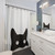 Black Cat Shower Curtain with Playful Kitty Design