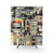 Retro VHS Shower Curtain with Vintage 80s Pop Culture Patterns
