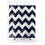 Navy blue and white chevron stripe shower curtain