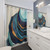 Abstract Blue and Gold Shower Curtain