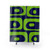 Modern piquet abstract pattern shower curtains in bright navy blue and lime green