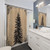 Vintage Pine Tree Shower Curtain for Winter Decor