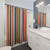Vibrant Carrot Stitch & Stripe Shower Curtain