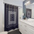 Navy Blue Greek Key Meander Framed Squares Shower Curtains