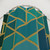 Geometric Pattern Shower Curtains in Gold, Green, and Blue