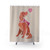 Watercolor painting of an Irish Setter dog on a shower curtain