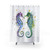 Seahorse Shower Curtains with Watercolor Underwater Scene