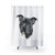 Blue Staffy Dog Shower Curtain