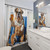 English Bulldog Shower Curtain with Humorous Beer Design