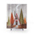 Cabin-inspired shower curtain featuring nature and forest elements