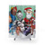Festive Holiday Shower Curtains featuring popular Christmas characters