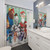 Festive Holiday Shower Curtains featuring popular Christmas characters