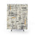 Mid-Century Modern Kinetikos Pattern Shower Curtains in Charcoal Gray, Muted Mustard Gold, and Cream