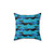 Greyhound dog breed pillow with blue zoomies pattern