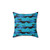 Greyhound dog breed pillow with blue zoomies pattern